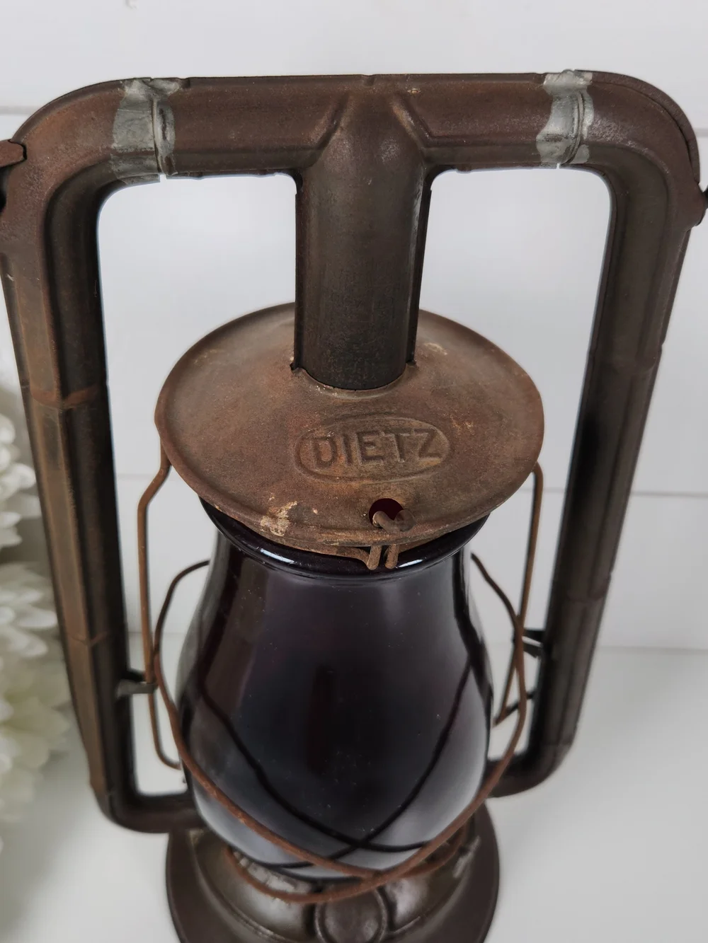 Vintage Dietz Monarch Lantern w/ Ruby Red Glass | Antique Railroad Lantern